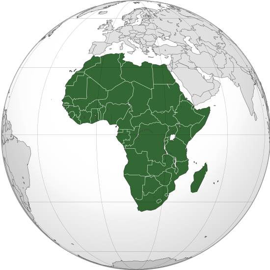 Африка на карте полушария